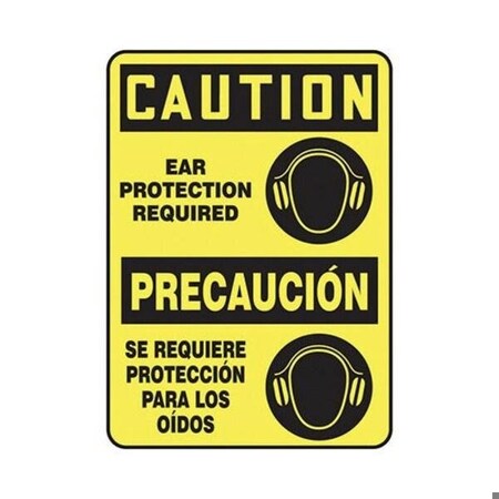 Accuform BILINGUAL OSHA CAUTION Safety Sign EAR SBMPPA661VA